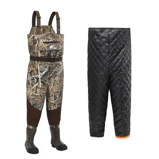 8 Fans Breathable Hunting Waders,1000G Insulation Boots with Removable Insulated Liner for Duck Hunting (Next Camo, 8-14) (Stout-10)