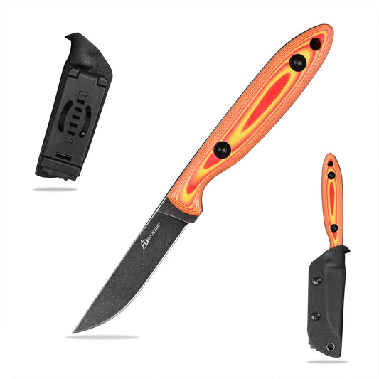 SDOKEDC Knives DC53 Steel Tactical Fixed Blade Knife with kydex sheath for Men EDC Outdoor Camping Survival Hunting (Multicolor G10)