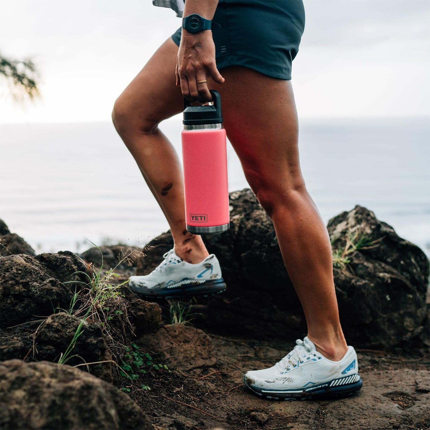 YETI Rambler 36 oz Bottle, Vacuum Insulated, Stainless Steel with Chug Cap, Tropical Pink