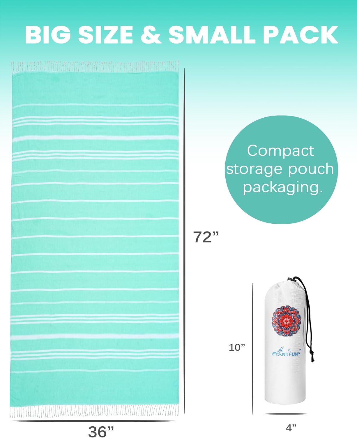 Turkish Beach Towels - 8 Pack Quick Dry, Sand-Free Oversized XL Bath & Pool Towels | Travel Accessories