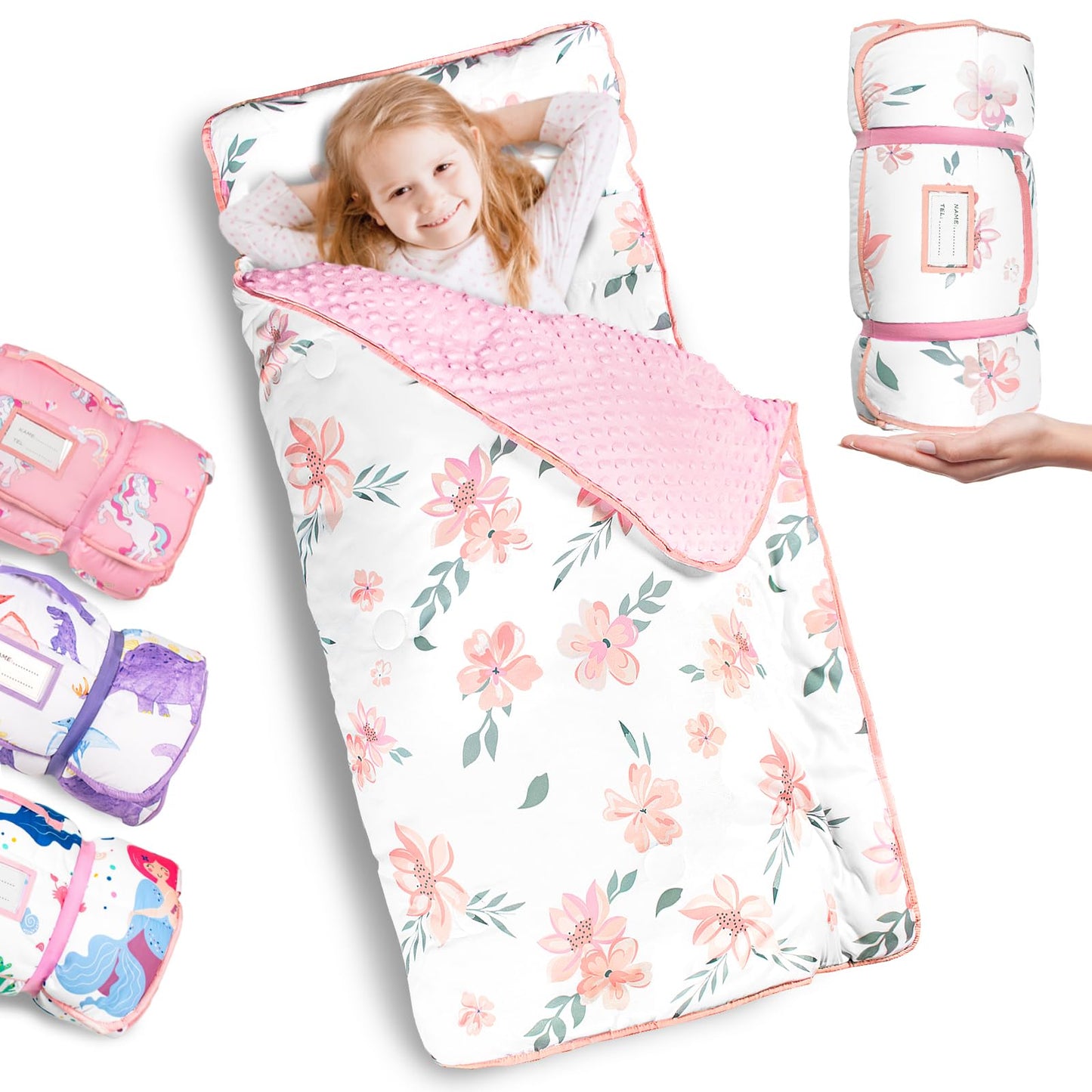 Primlect Toddler Nap Mat with Pillow, Thickened Extra Large Sleeping Bag