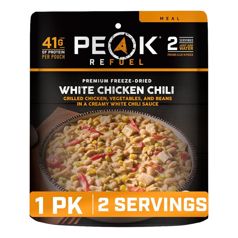 Peak Refuel White Chicken Chili | 41g Protein | 760 Calories | 100% Real Meat | Premium Freeze Dried | Amazing Taste & Quality | Backpacking & Camping & Prepper Food | 2 Servings