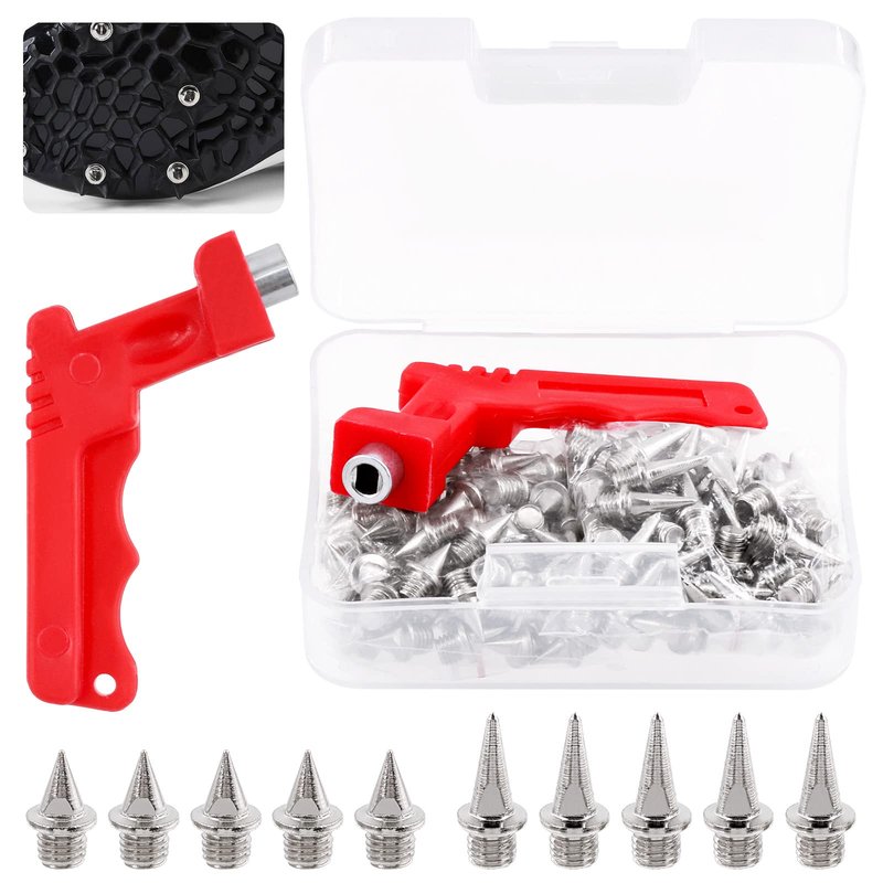 Mardatt 121 Pcs 1/4” and 1/2” Stainless Steel Track and Cross Country Spikes with Spike Wrench, Track Spikes Replacement for Sprint Sports High Jumping Running Shoes