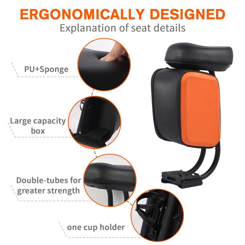 Yungeln Scooter Seat with 10L Large Storage Bag & Cup Holder, Shock Absorption Seat Compatible with Xiaomi 1S M365 Pro Electric Scooter Accessory