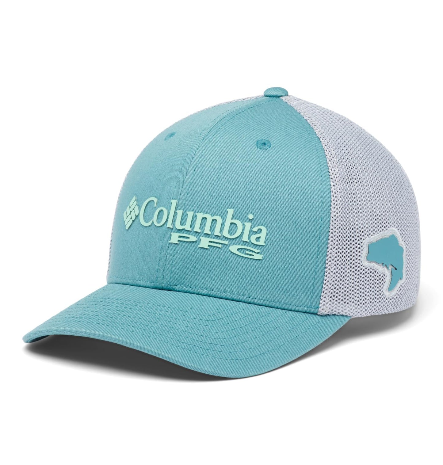 Columbia Unisex PFG Logo Mesh Ball Cap - High Crown, Titanium/Hook, XX-Large