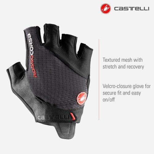 Castelli Cycling Rosso Corsa Pro V Glove for Road and Gravel Biking l Cycling - Dark Gray - X-Small
