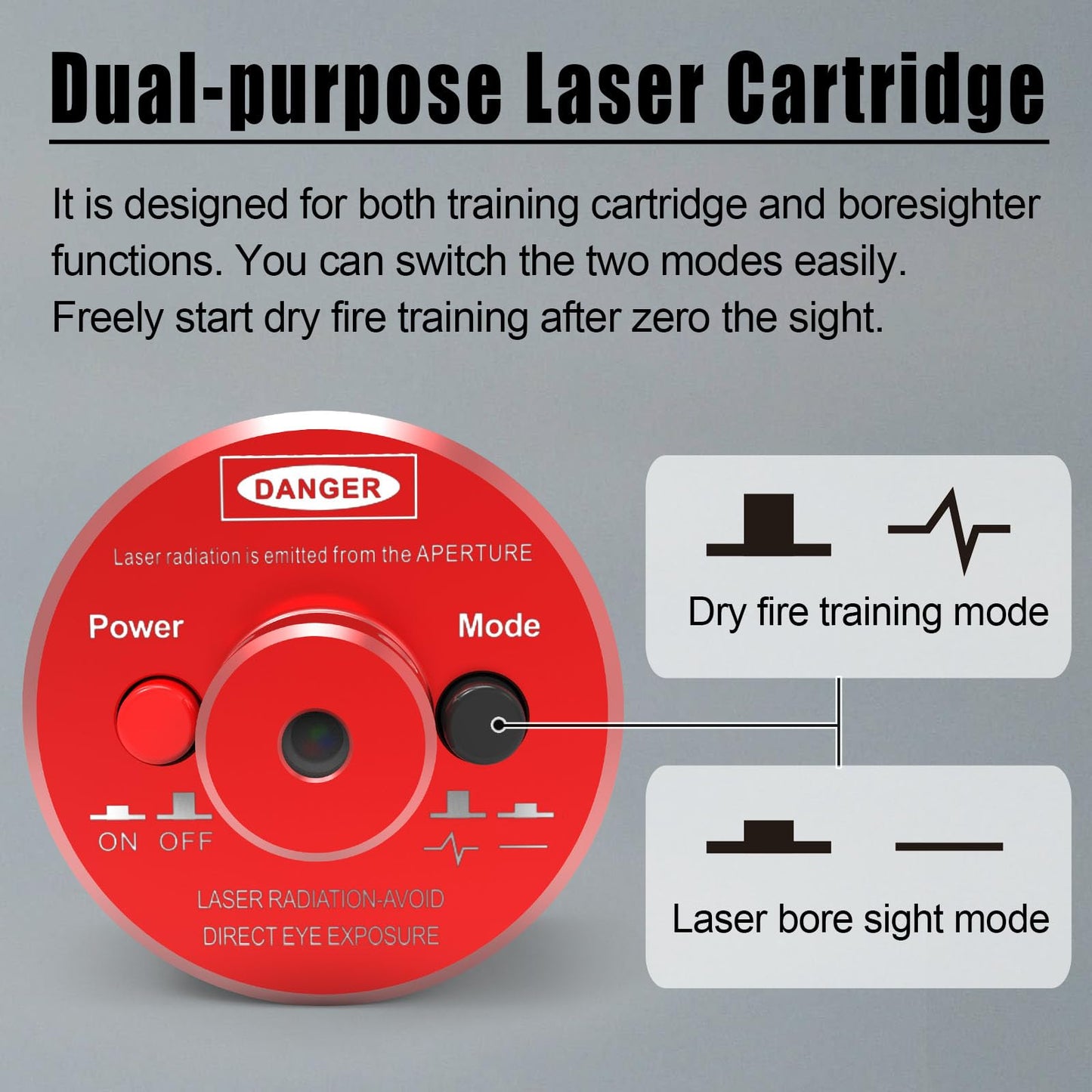 Angeebin Advanced Laser Training Cartridge and Boresighter Two-in-One Dual-Purpose for Cal .22lr/.223/5.56mm to Boresighter and Dry Fire Practice