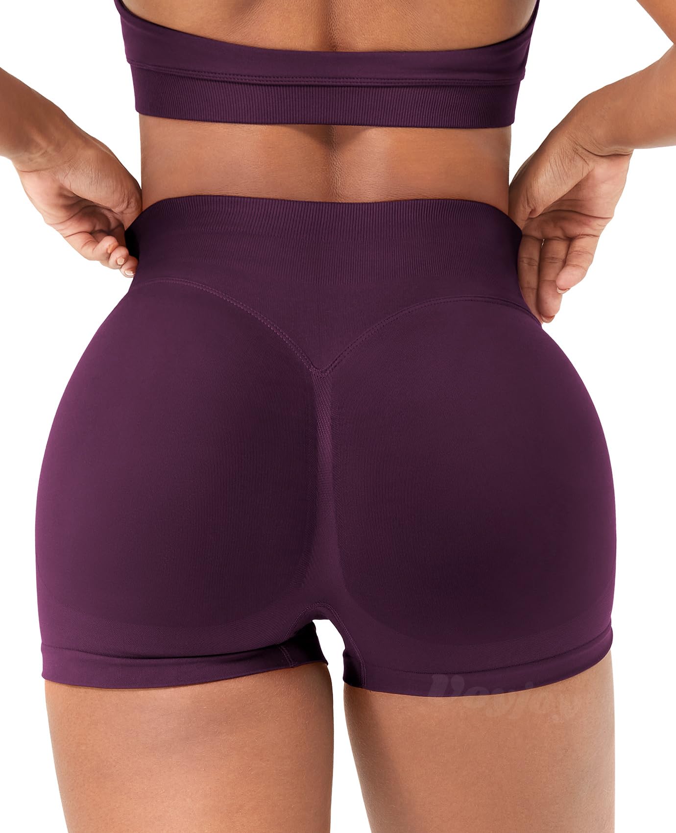 VOYJOY Women Workout Impact Shorts 2.5"/ 3.6"/ 4.5"/ 6" Scrunch Butt Lifting Gym Seamless Booty Biker Shorts Black Cherry