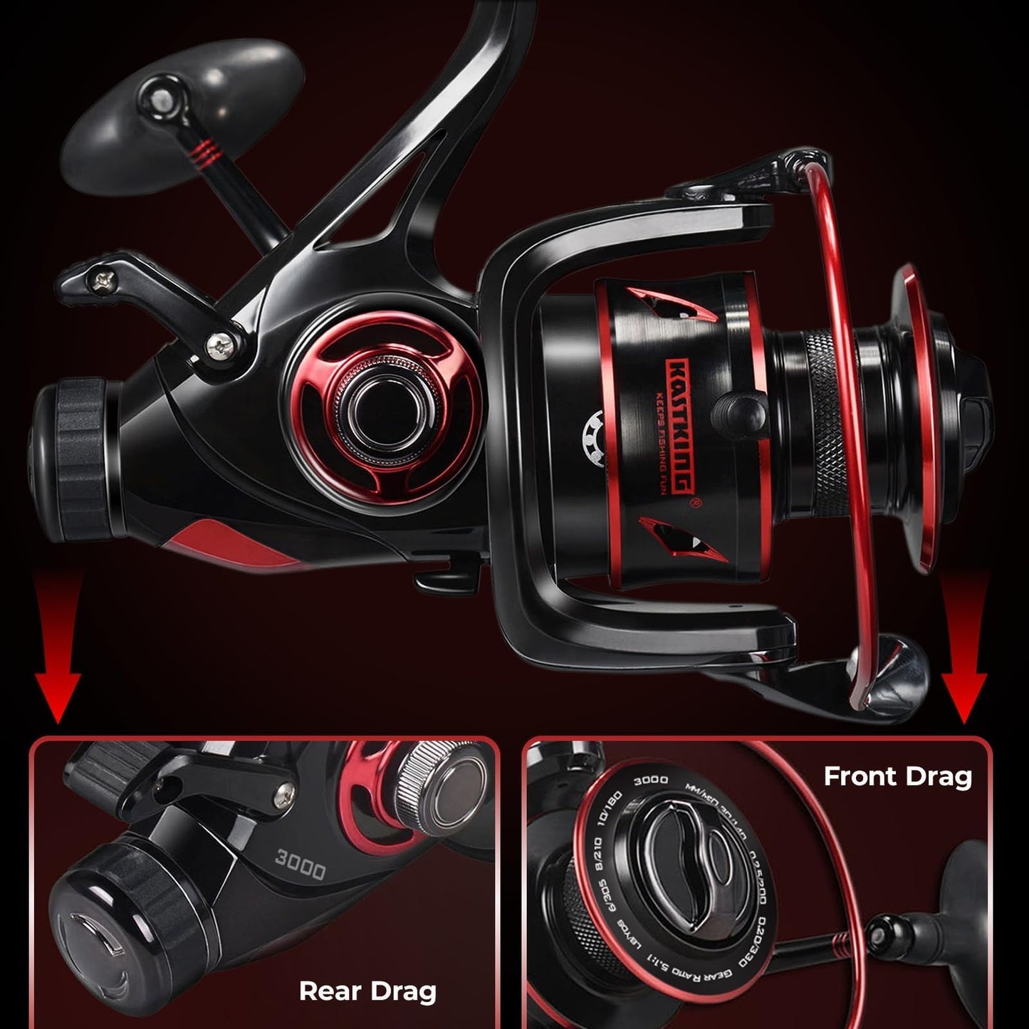 KastKing Sharky Baitfeeder III Spinning Fishing Reel,Size 4000