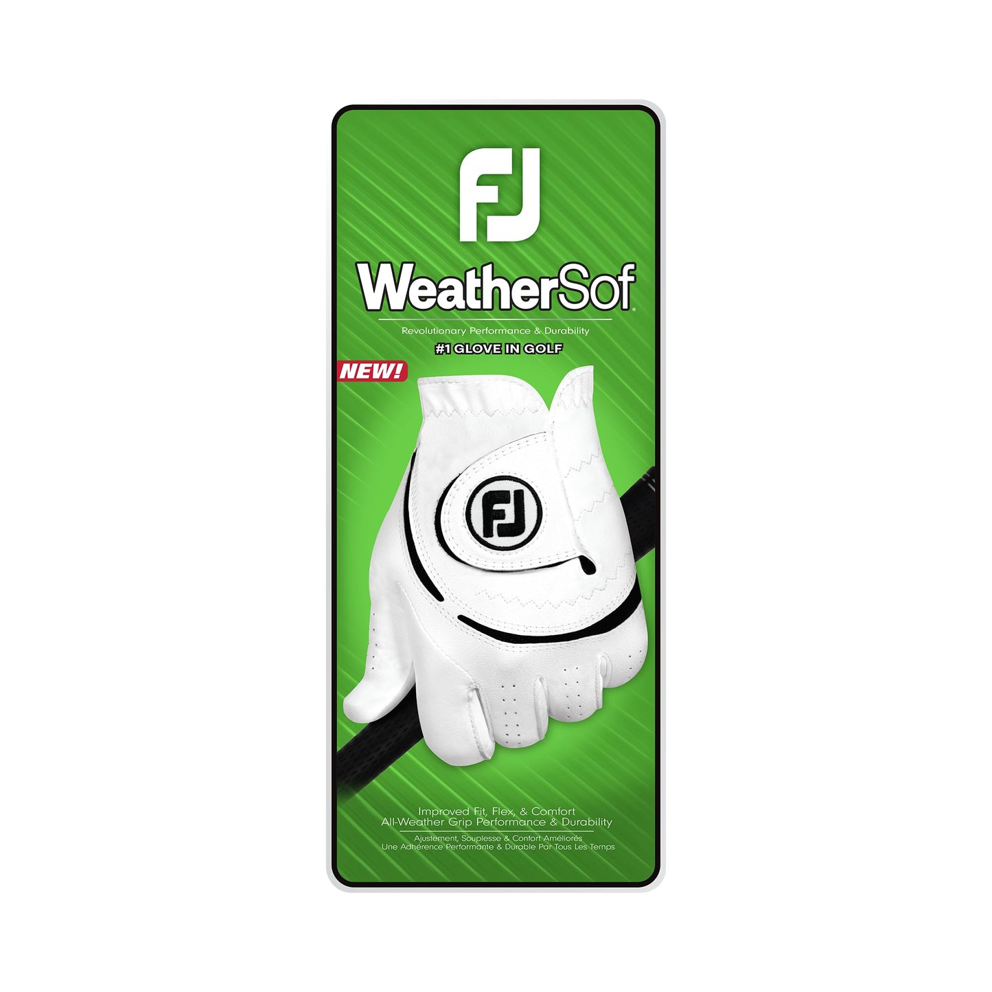 FootJoy Men's WeatherSof Golf Glove, White, Large, Worn on Left Hand