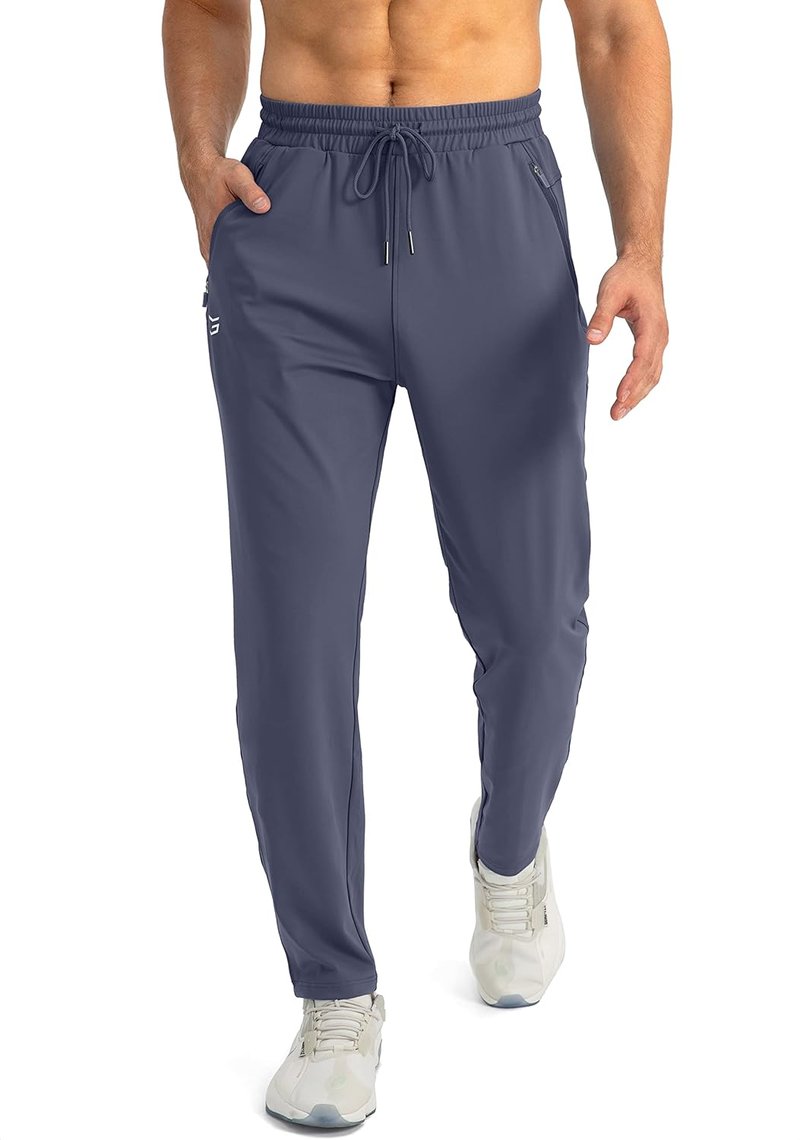 Men's Athletic Joggers - Tapered Sweatpants with Zipper Pockets for Workout | Running & Jogging