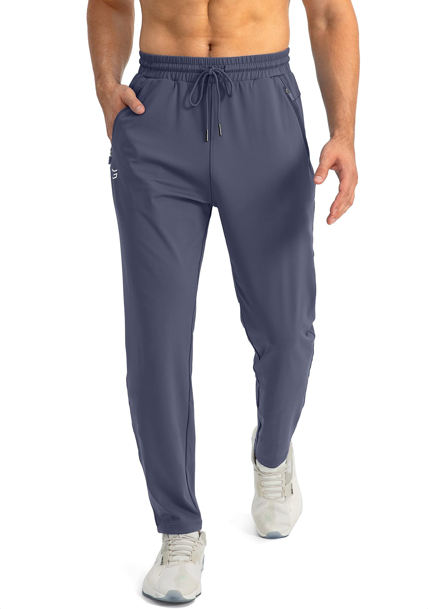 G Gradual Men's Sweatpants with Zipper Pockets Tapered Joggers for Men Athletic Pants for Workout, Jogging, Running (Dusty Blue, Medium)
