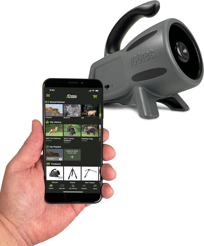 Icotec Rascal Bluetooth Predator Call - 100-Yard Range | Plays Any Sound from Your Phone