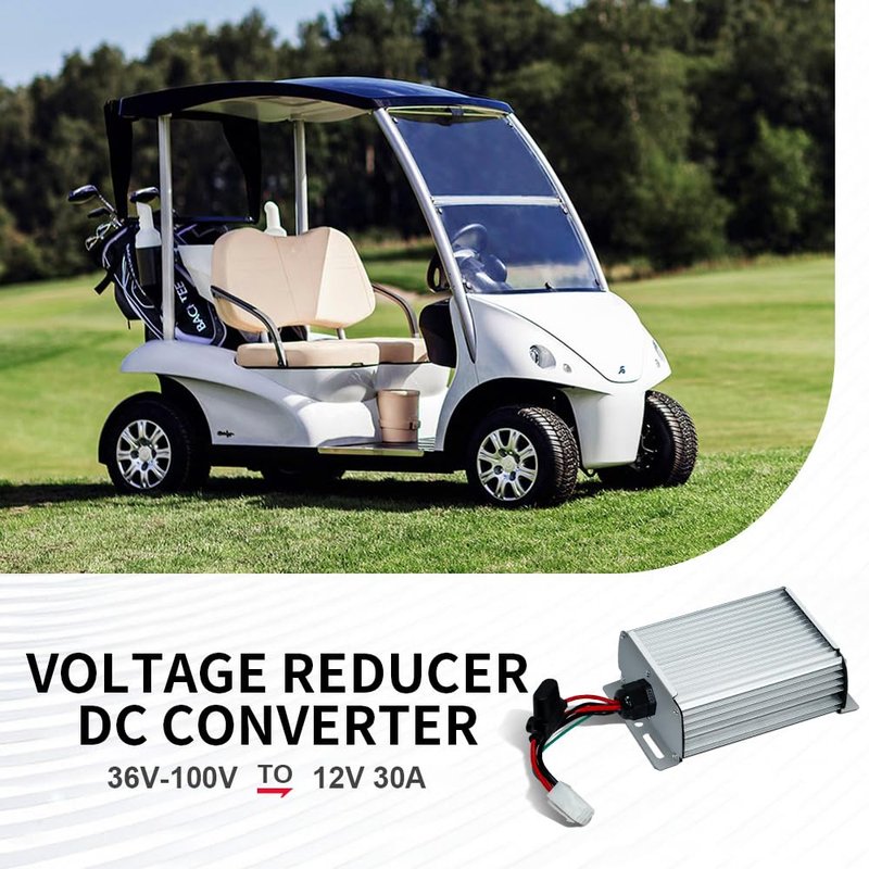 DC-DC 96V 84V 72V 60V 48V 36V to 12V 30A 360W Step Down Converter Voltage Reducer Regulator with Fuse for Golf Carts, Headlights, Taillights, Solar Panels and Radios