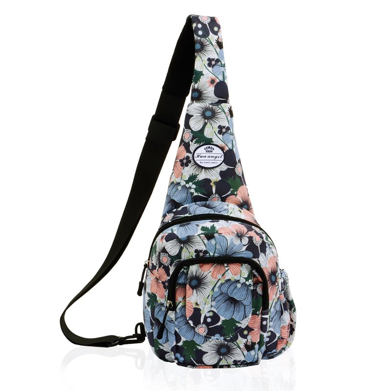 HUA ANGEL Floral Sling Bag, Small Lightweight Crossbody Shoulder Chest Bag for Men & Women Compact Travel Hiking Mini Daypack