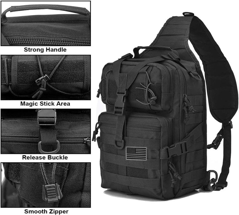 Tactical Sling Bag - Military Rover Shoulder Backpack | Waterproof EDC Assault Range Bag