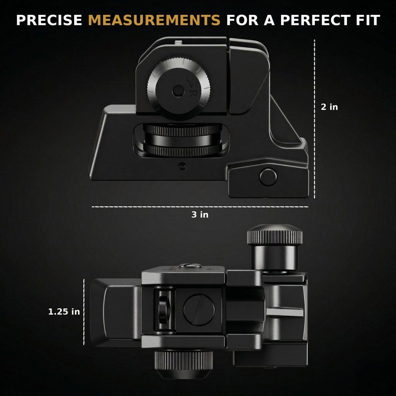 Ozark Armament A2 Rear Sight - Picatinny Iron Sights with All Metal Construction - Two Aperture Sight for Close and Precision Targets - Designed to Mount on a Picatinny Rail