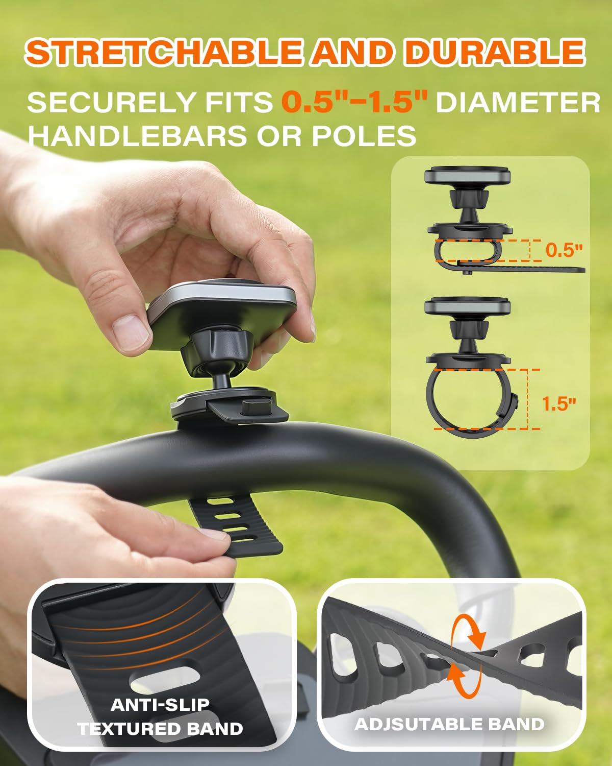 A2C Golf Gifts for Men 3-in-1 Magnetic Phone Holder for Golf Cart, Push Cart, Steering Wheel Phone Mount, Golf Cart Accessories for EZGO, Club Car, Yamaha, Icon, Golfers Essentials for Men Dad Husband