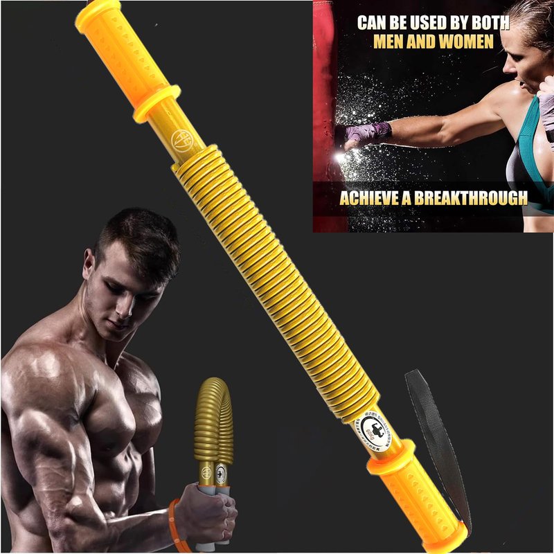HAOYING Gold Power Twister Bar Arm Shoulder Upper Body Chest Builder Strengthener Spring Exercise Bicep Blaster(110 kg - 242 lbs)