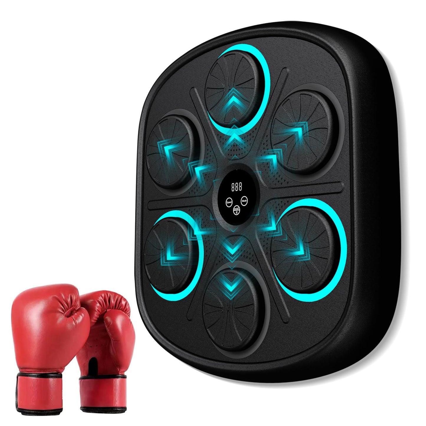 OurStarry Smart Music Boxing Machine for Adults and Kids, Wall Mounted Punching Trainer with Boxing Gloves, LED Electronic Target, 9 Modes and 9 Speeds, Home Gym Workout Equipment (Black 03)