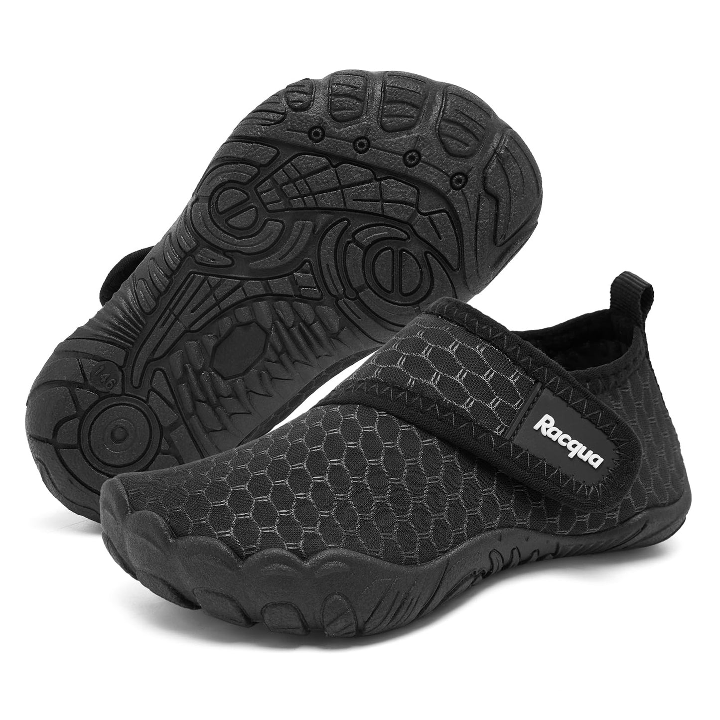 Racqua Toddler Baby Water Shoes Girls Boys Beach Quick Dry Outdoor Sports Water Shoes Non-Slip Breathable Swim Pool Lightweight Aqua Shoes Black Toddler 9
