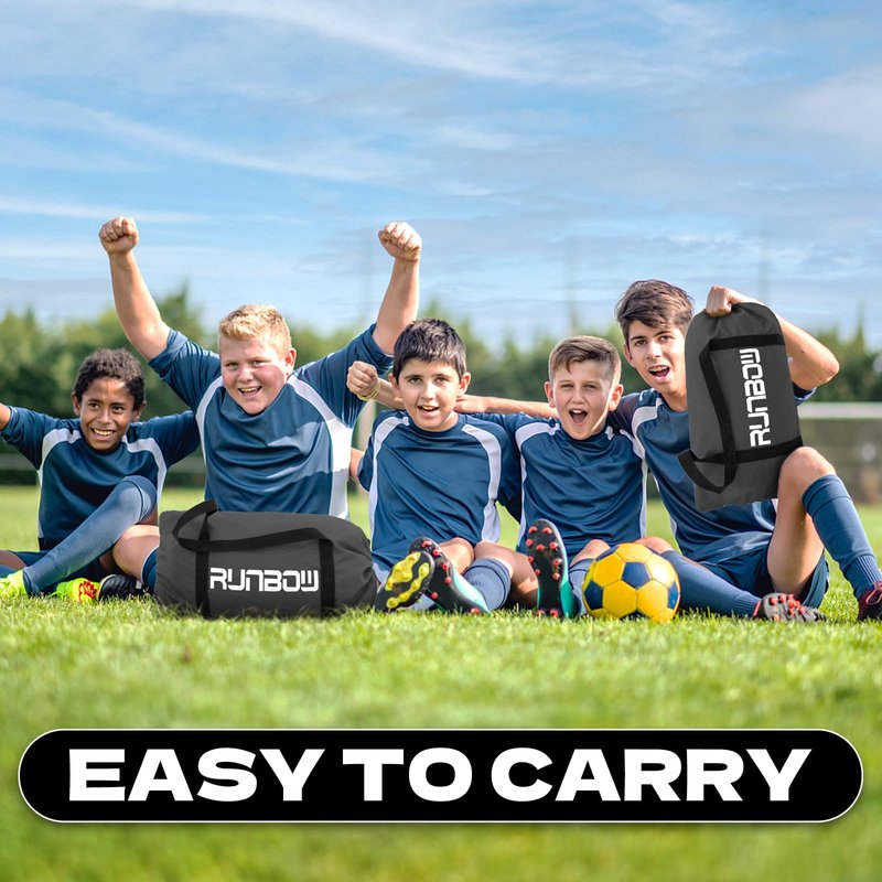 RUNBOW 9x5 ft Portable Kids Soccer Goal for Backyard Adult Junior Large Practice Soccer Net with Carry Bag (9x5FT, 1 Pack, Black)