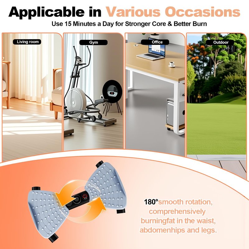 Duvike Waist Twisting Machine with LED Digital Monitor & Bonus Yoga Mat – Ultra-Quiet 20 dB Ab Twister Board, Non-Slip, Heavy-Duty 330 lbs Capacity Home Gym Equipment for Core Training & Belly Fat
