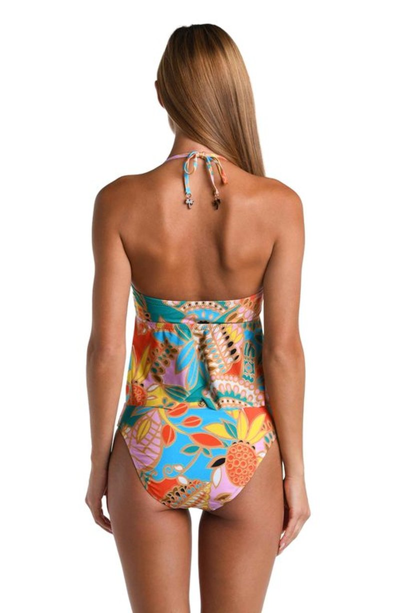 Sunshine 79 Women's Midkini Bikini Swimsuit Top, Multi//Under The Tahitian Sun, 6