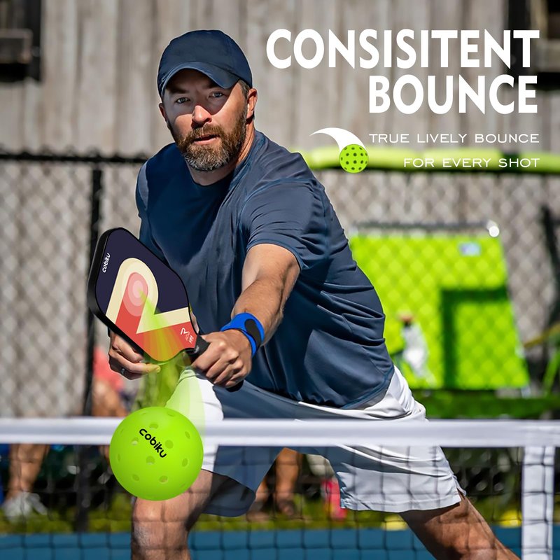 COBIKU Premium Outdoor Pickleballs Balls 6Pack - USAPA Approved Tournament and Competition Pickleball with Perfectly Balanced and Visibility, 40 Hole Pickleball Ideal for All Skill Levels - Neon Green