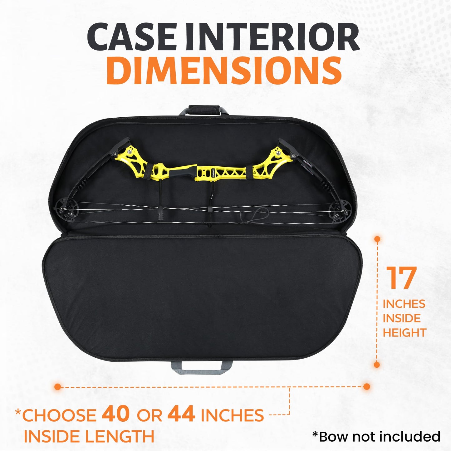 Legend Apollo Soft Bow Case for Compound Bow - Compound Bow Case with Multiple Storage & Foam Padding, Lightweight Bow and Arrow Case for Archery Accessories, Premium Bow Bag - 44" Black/Orange