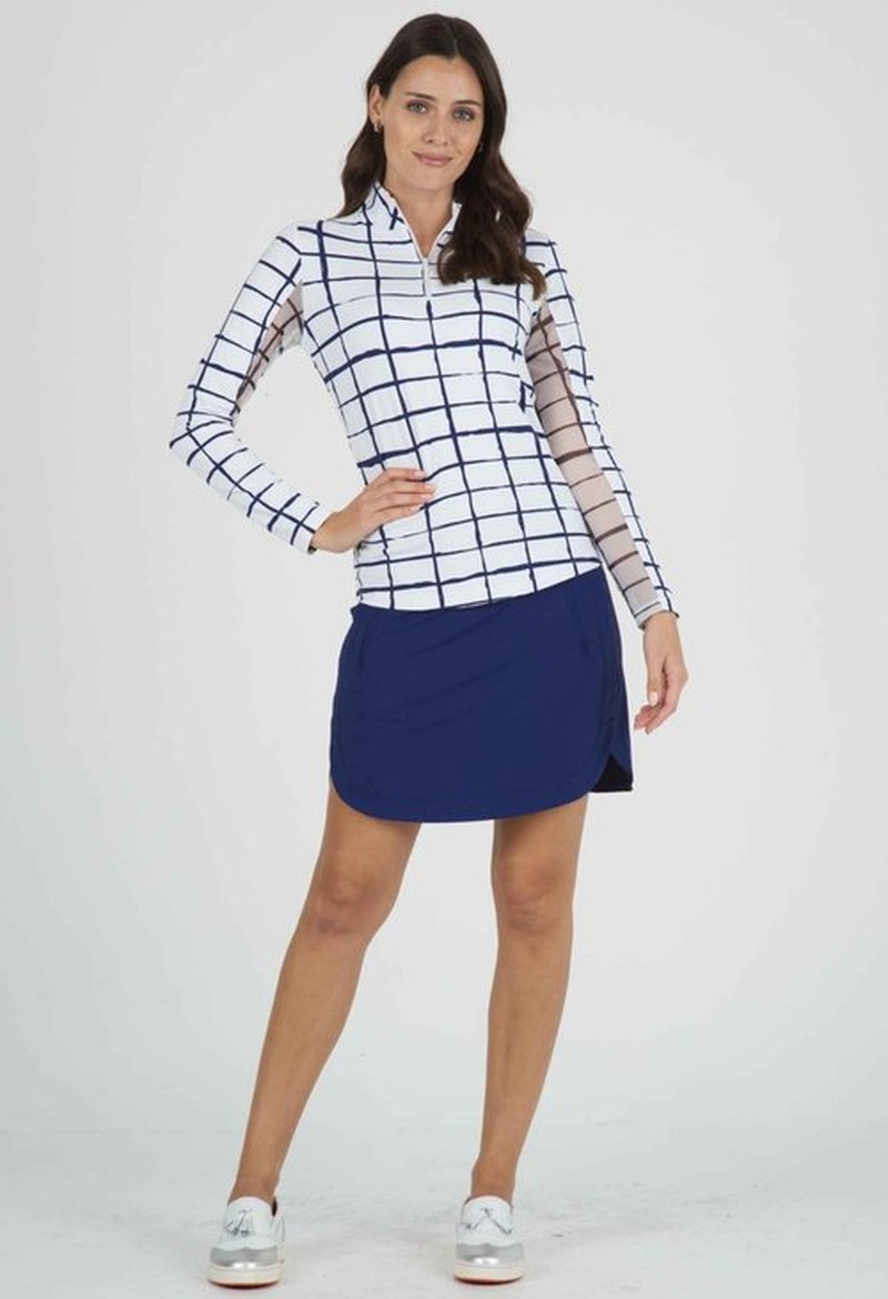 Cordova Print Long Sleeve Mock Neck Top-Cordova Print Long Sleeve Mock Neck Top-10495 White/Turq/Cordova/M