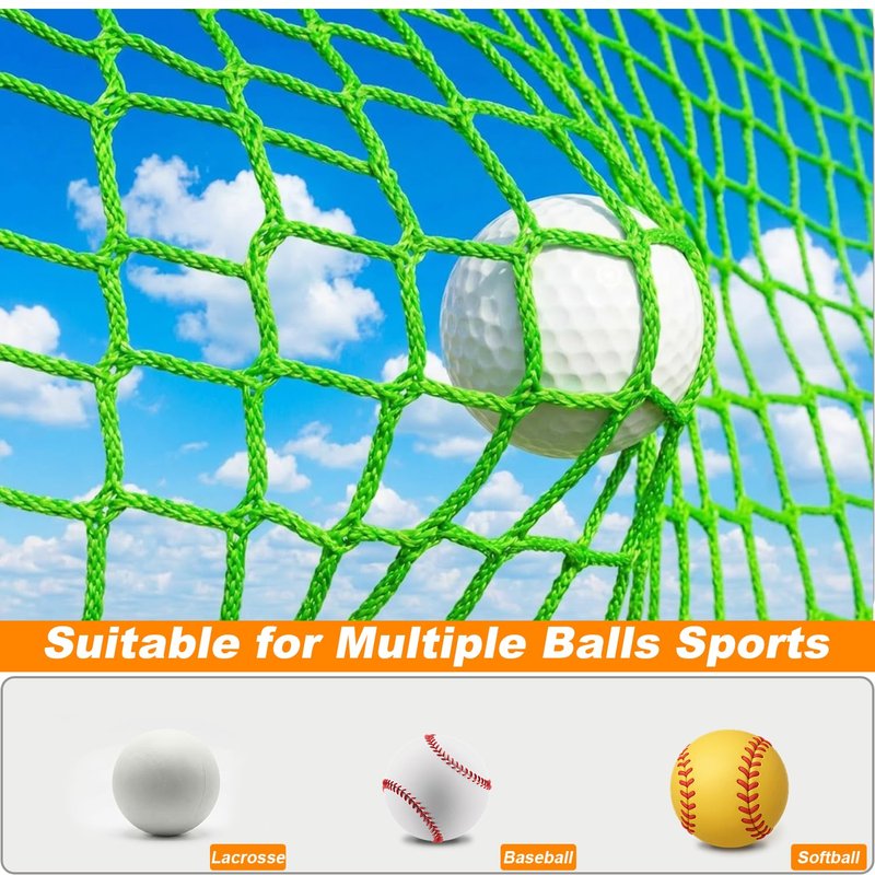 Gagalileo Golf Net for Hitting Cage - High Impact Replacement Practice Netting Easy Assemble Durable Nylon PE Blend for Backyard Indoor Garage Driving Chipping Training 10X10 FT