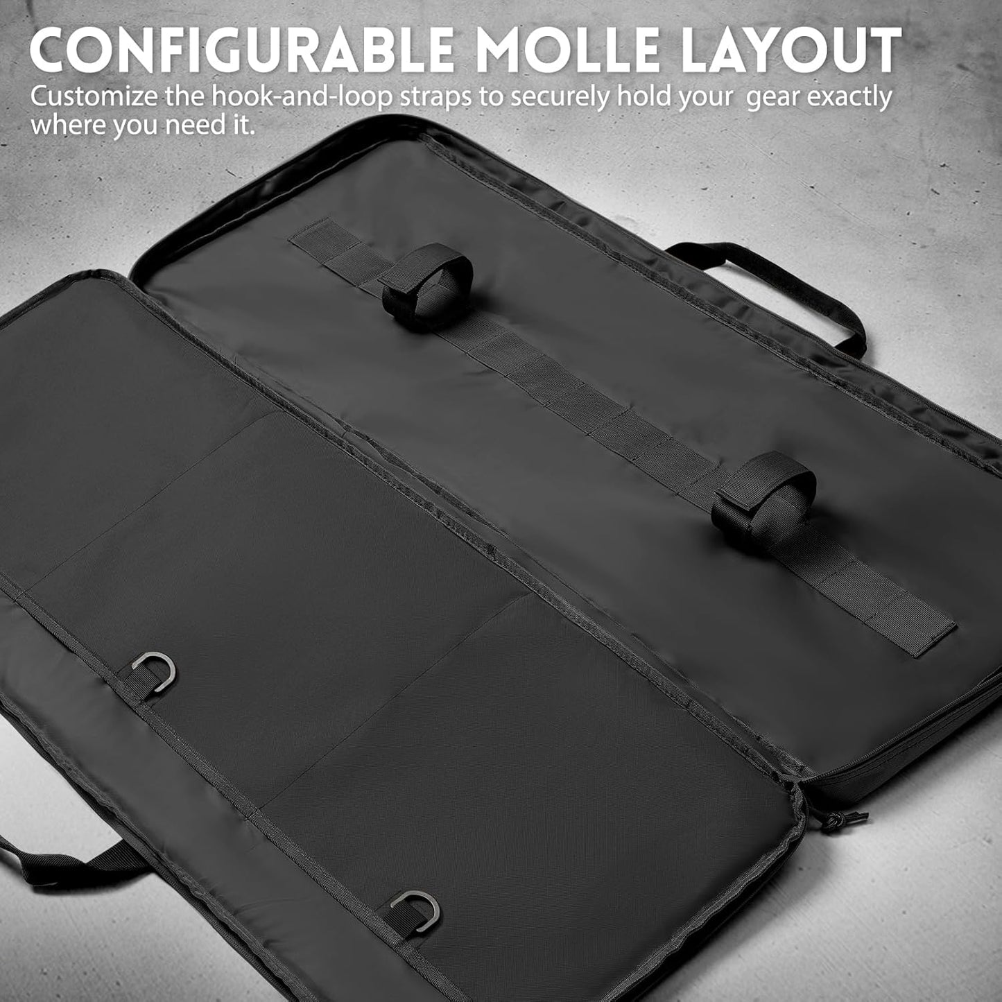 Tactical Padded Soft Rifle Case - MOLLE System, Fits Scoped Rifles | Adjustable Sling & Dual Zipper