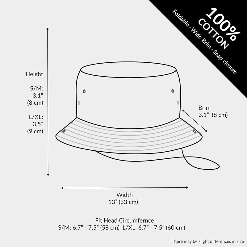 Cotton Stone-Washed Safari Bucket Hat - Wide Brim, Foldable & Double-Sided | Sun Protection