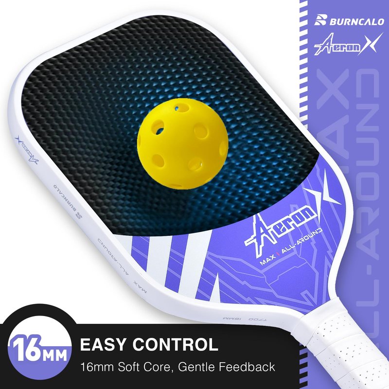 Carbon Fiber Pickleball Paddle – 16mm Poly Core, Lightweight Power Paddle with Textured Surface for Spin & Precision, Designed for Men and Competitive Play (Pink)