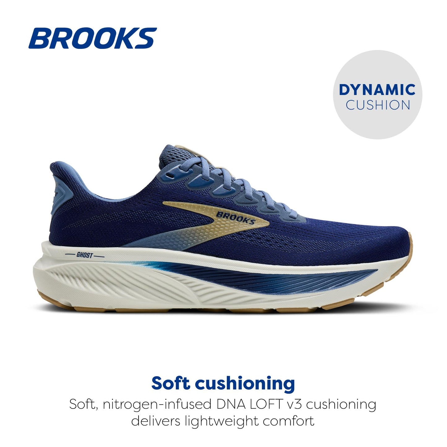 Brooks Men’s Ghost 17 Neutral Running Shoe - Beacon Blue/Moonlight/Starfish - 11 Medium