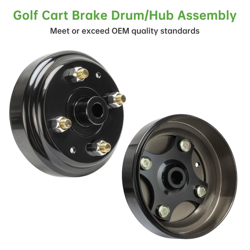 10L0L Golf Cart Heavy Duty Split Brake Drum and Rear Wheel Hub Assembly for EZGO TXT Electric Golf Carts 1982-up 19186-G1 615604