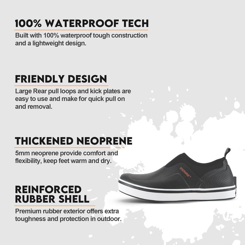 Men's Waterproof Deck Shoes - Breathable Non-Slip Rain Boots for Outdoor Activities | Short Sailing Booties