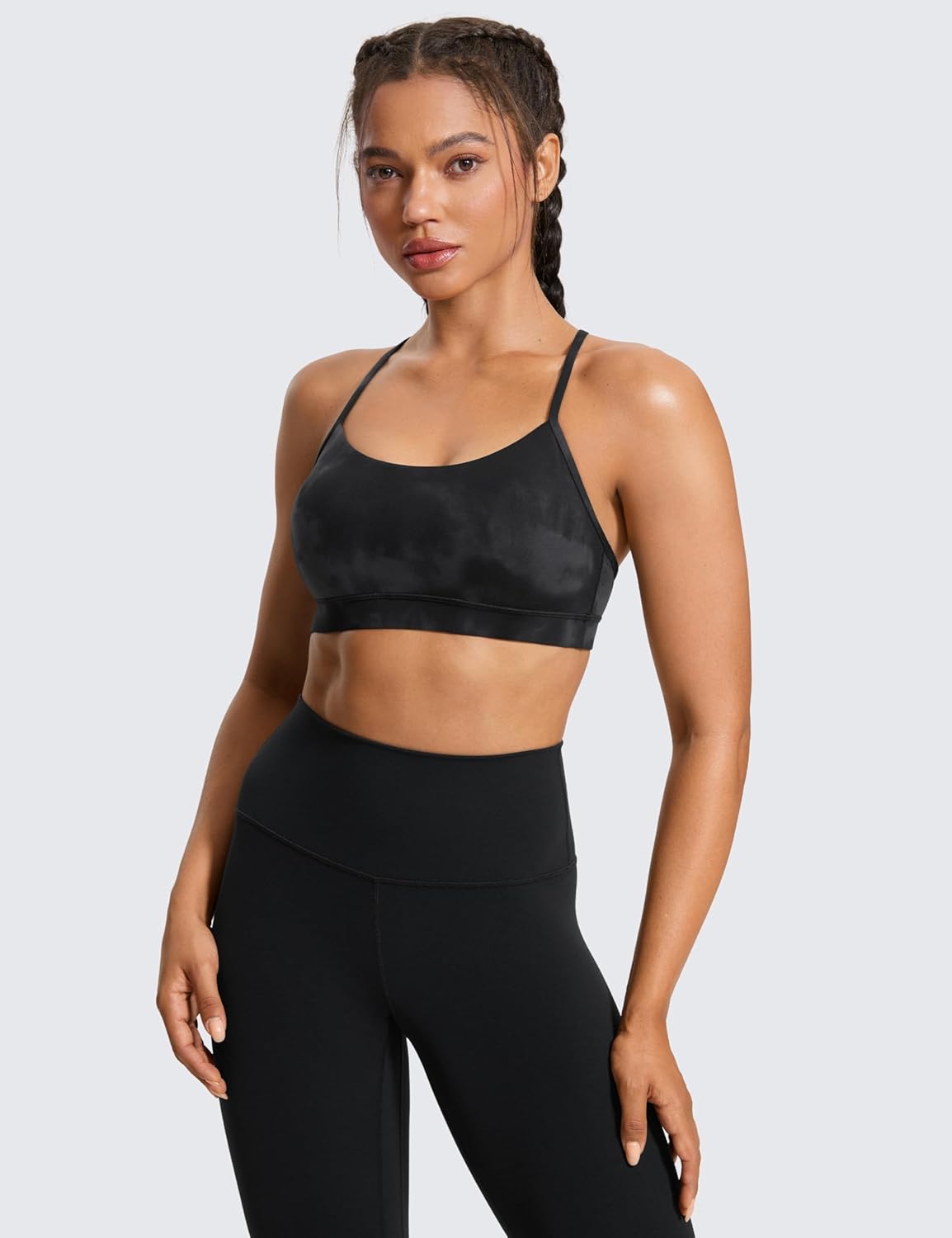 CRZ YOGA Y Back Sports Bra for Women - Padded Racerback Low Impact Workout Top | Butterluxe Material