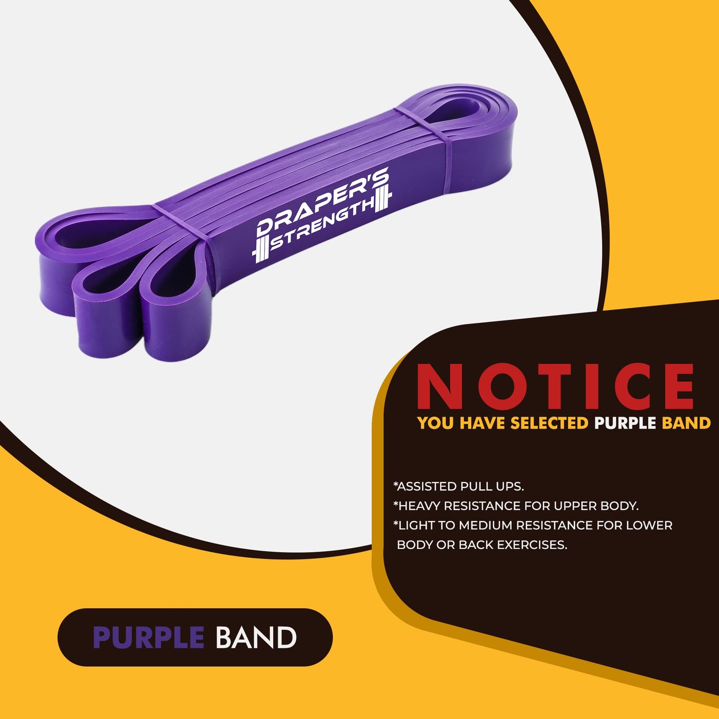 Draper's Strength Heavy Duty Resistance Stretch Loop Bands for Powerlifting Workout Exercise and Assisted Pull Ups 04. Purple