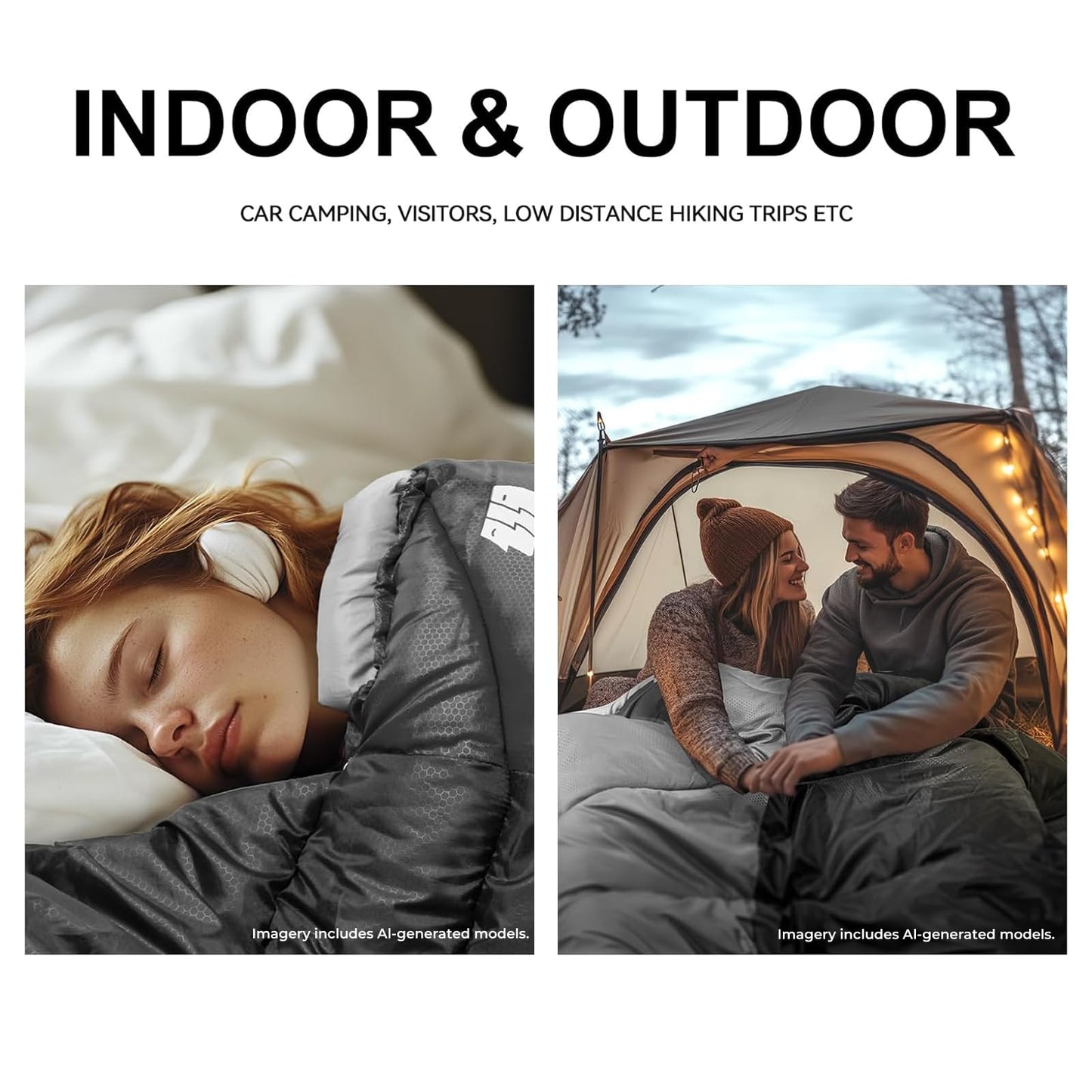 TANSTRIDER Sleeping Bags for Adults Cold Weather & Warm,Backpacking Camping Sleeping Bag for Tall Girls Boys,Lightweight,Compact,Waterproof Camping Gear for Traveling,Hiking,Hotel,Outdoor & Indoor
