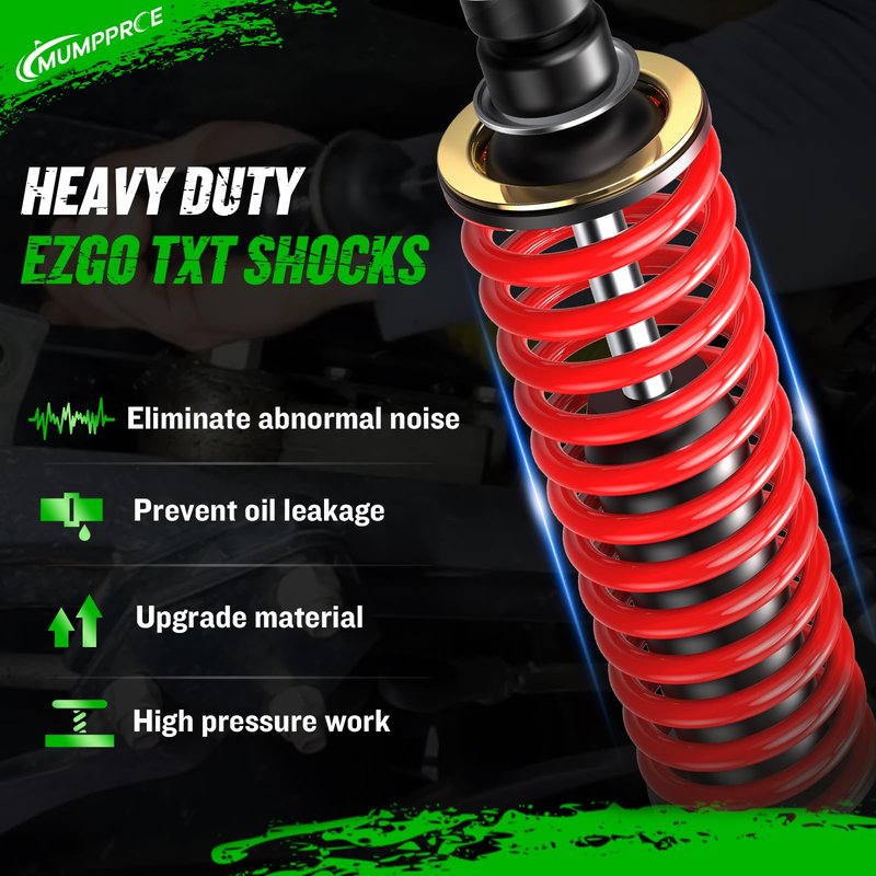 MUMPPRCE EZGO Golf Cart Heavy Duty Coil Spring Shock Absorber for TXT/Medalist 1994-UP Gas or Electric Models, EZGO TXT Front and Rear Shock Absorber, Replaces OEM# 70928-G01, 76418-G01, 70630-G01
