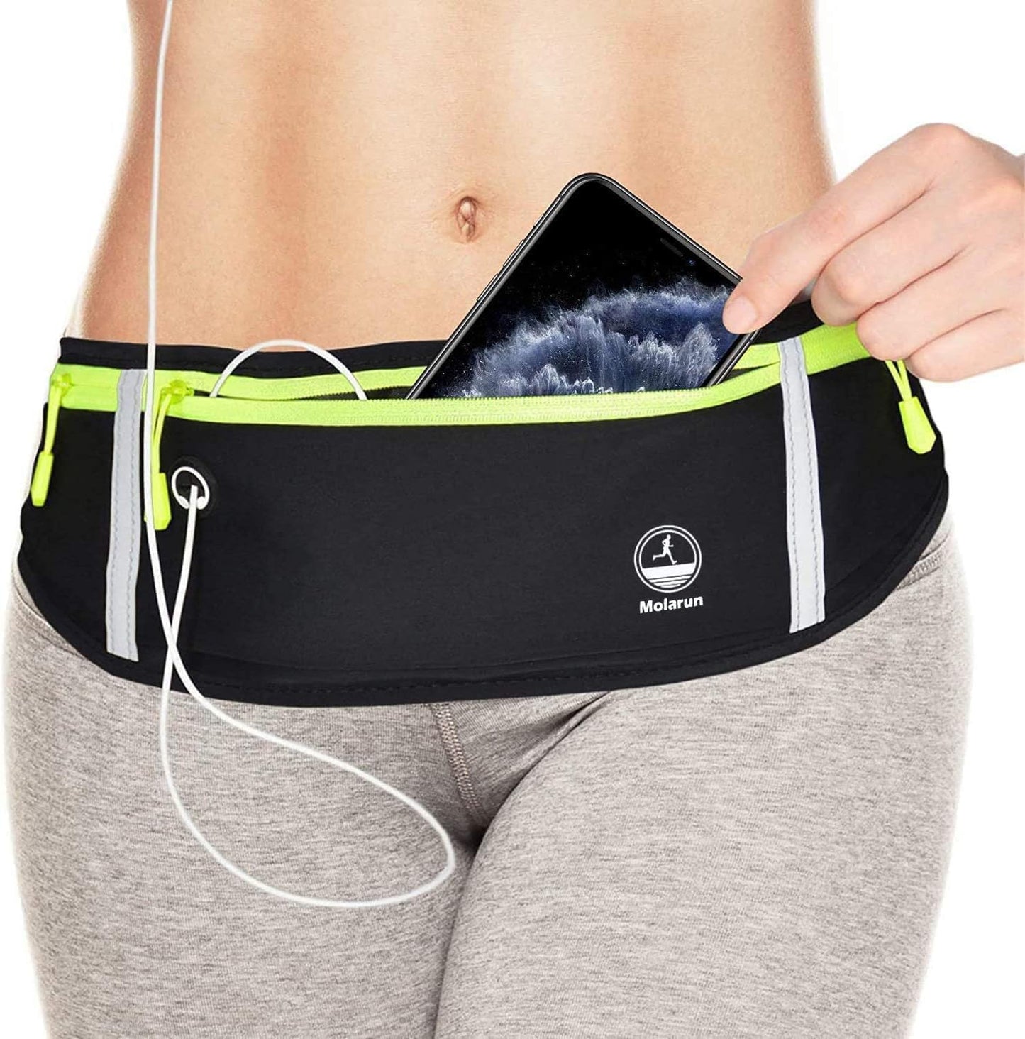 Slim Running Belt Fanny Pack for Women Men, Jogging Pouch Waist Pack Money Belt Bag Phone Holder for Running Hiking Traveling