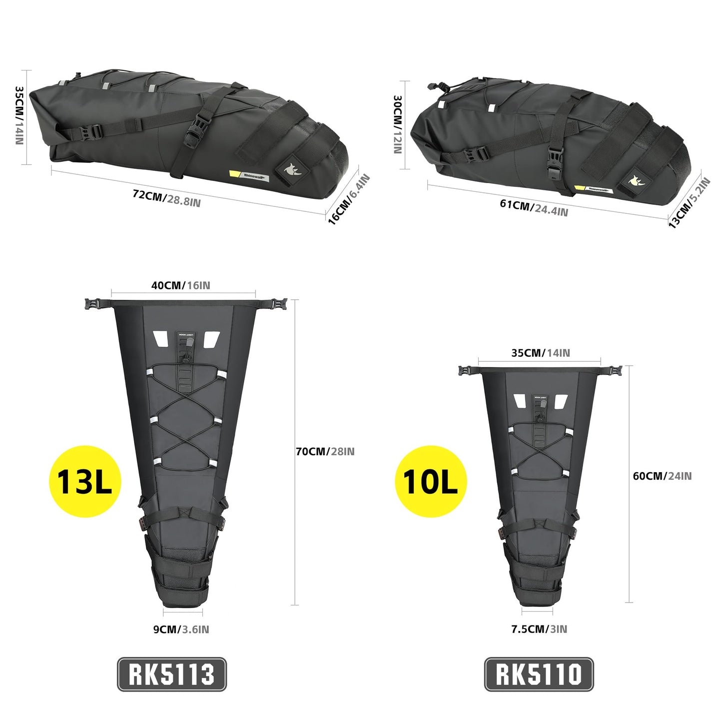 abamita Bike Saddle Bag Waterproof Bike Seat Bag Expandable Capacity Cycling Under Seat Pouch for Mountain Road Biking and Commuting Trips 10L