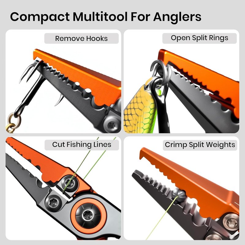 Pristis Micro Pocket Pliers - Saltwater Resistant Aluminum Hook Remover with Tungsten Cutter | Fishing Multi-Tool Accessory