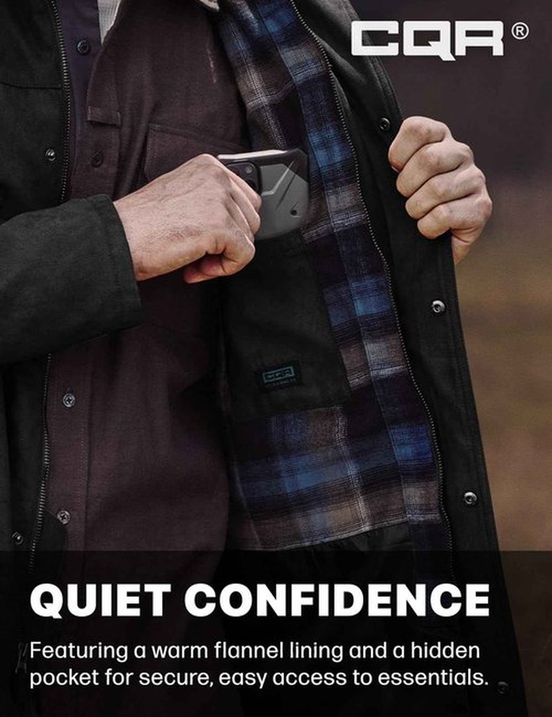 CQR Men's Flannel Shirt Jacket Long Sleeve, Winter Warm Outdoor Casual Plaid Jacket Coat with Pockets, Suede Huntsman Night Sky, Medium