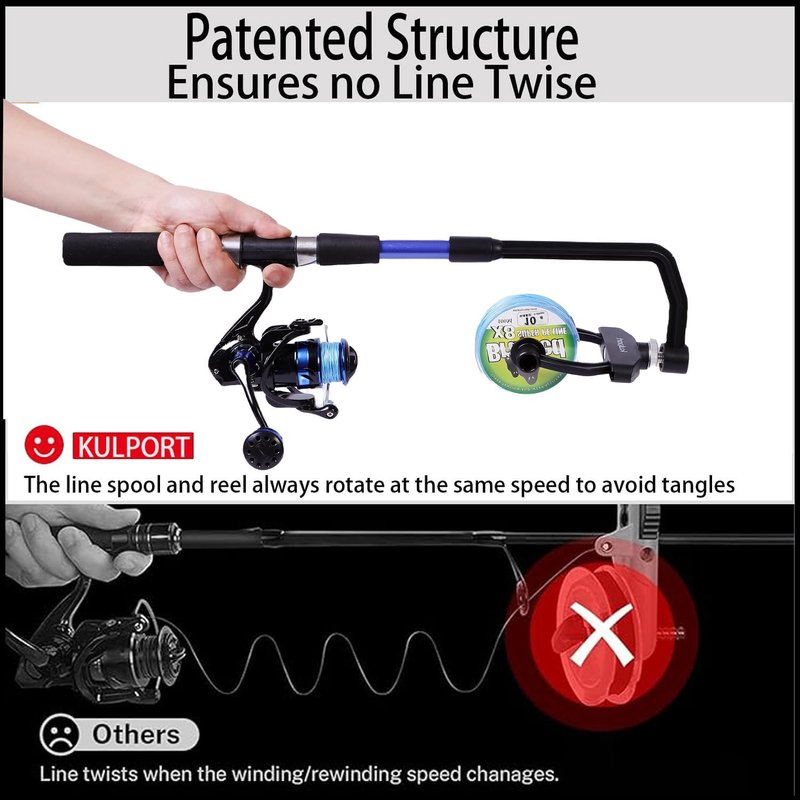 Fishing Line Spooler - Adjustable No Twist Line Winder for Spinning, Casting & Trolling Reels | Portable Design