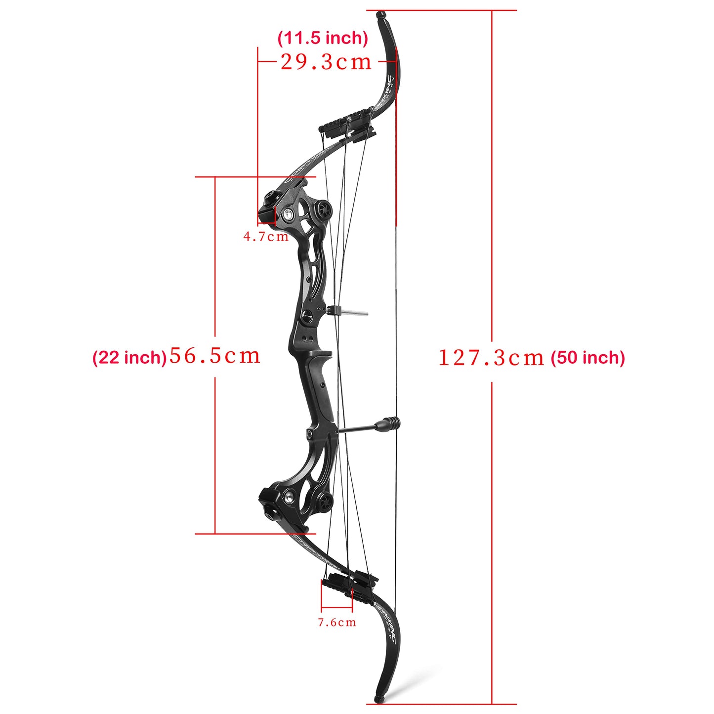 ZSHJGJR Recurve Bow American Hunting Bow 320FPS Draw Weight 40-55lbs Adjustable Compound Bow Right Hand for Archery Hunting Fishing Shooting (Black Bow Set)