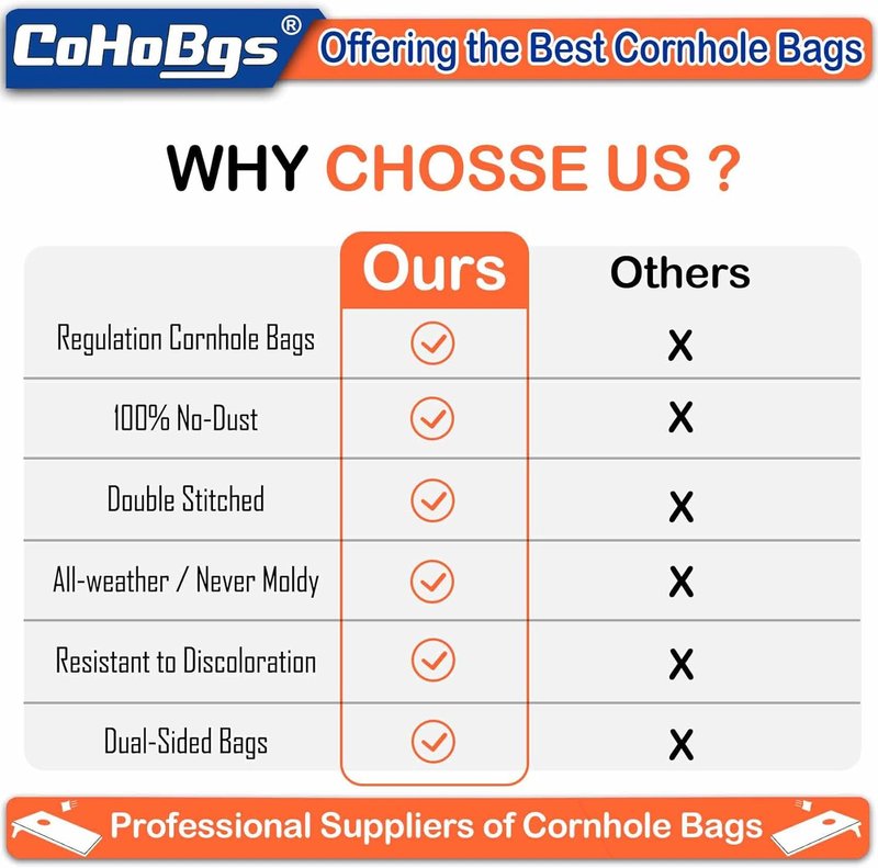 Professional Cornhole Bags Set of 8 - Dual-Sided Slick & Stick Resin-Filled Suede & Duck Canvas | Includes Carry Case