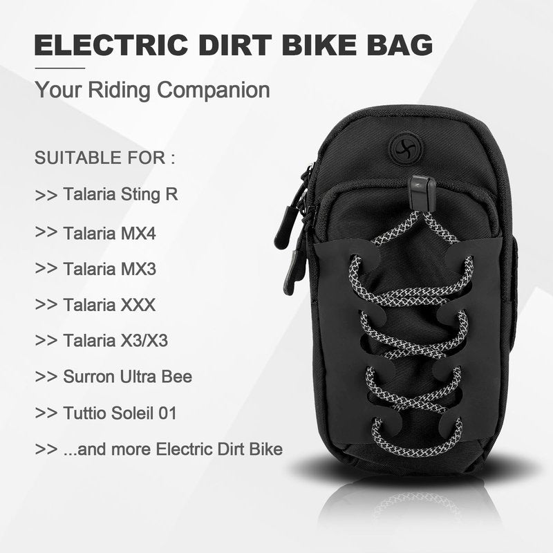 BSSOK Electric Dirt Bike Bag E Bike Front Battery Frame Bag Compatible with Talaria Sting R MX4 MX3 XXX X3/X3 Surron Ultra Bee Tuttio Soleil 01,Fit for Phone ID Card Key Garage Door Opener